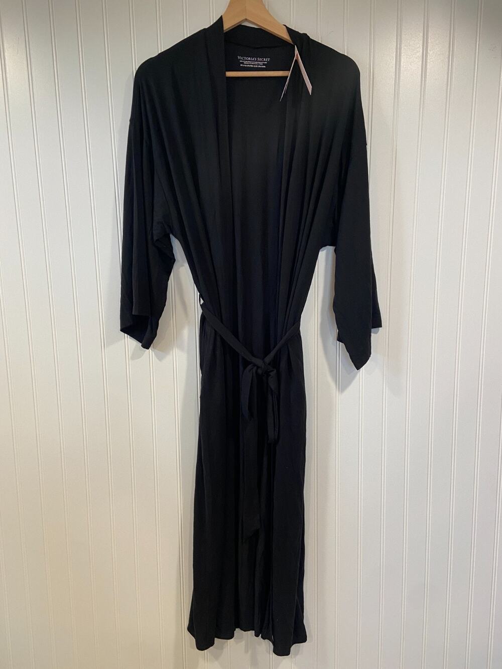 Victoria Secret Midi Robe Women's M/L Satin Tie Waist Long Sleeve Relaxed NEW